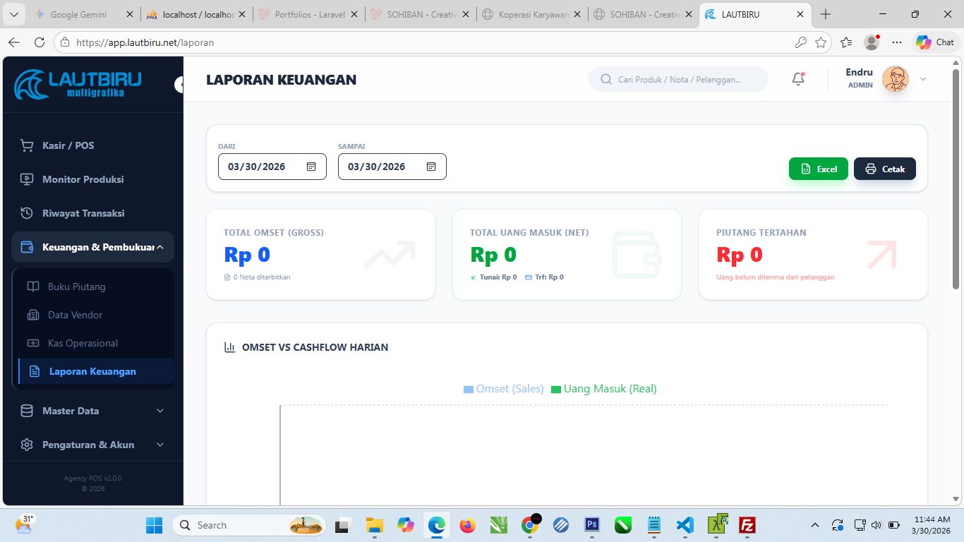 Screenshot POS Agency Desain